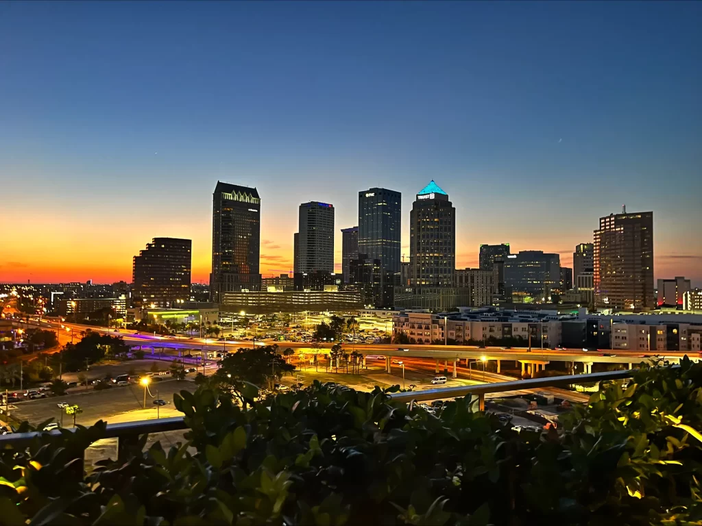 Tampa skyline at night
