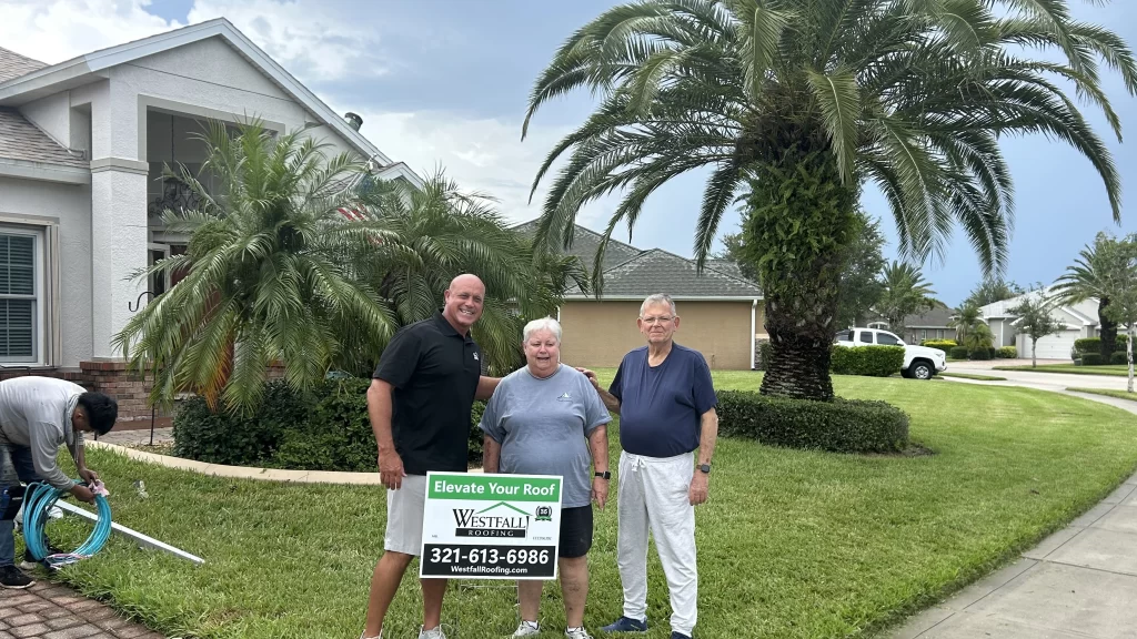 Satisfied Home owners In Melbourne Florida After a WestFall Roof Replacement