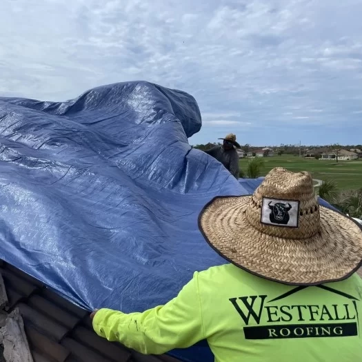 Tarping a Damaged Roof