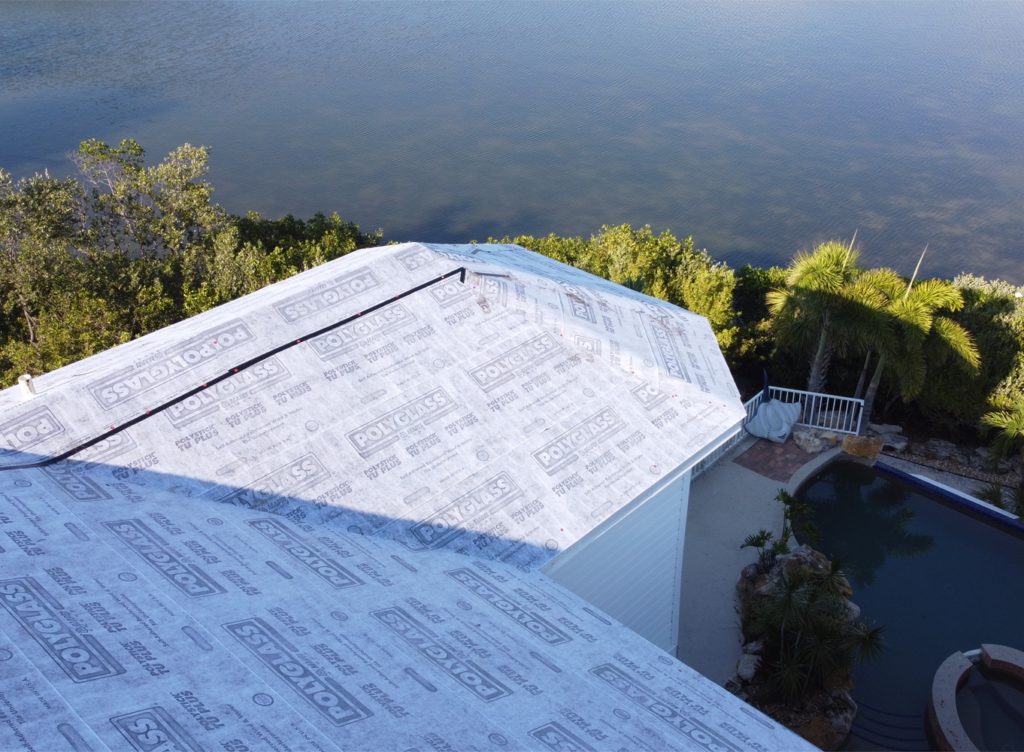 Roof Replacement on a waterside Home